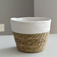 Maceta de Cestas de Mar Cesta Tejida a Mano para Plantas Interior y Exterior con Forros de Plástico - details 4