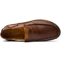 Zapatos De Cuero Hechos a Mano Para Hombre Mocasines Casuales Cómodos Zapatos Planos Para Exterior Caminar Talla Verdadera Para Adultos - details 25