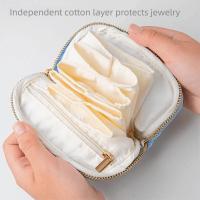 Forro de terciopelo de almacenamiento multicapa, diseño antipérdida, bolsa de exhibición de pulsera, organizador de joyas portátil suave de moda - details 3