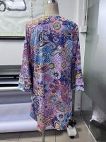 Vestido con volantes y manga de cuarto para mujer, falda de playa con estampado colorido, cuello en V, novedad de verano - details 5
