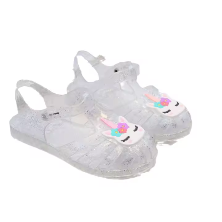 Zapatos romanos transparentes brillantes de gelatina princesa, transpirables, estilo marino. - 1