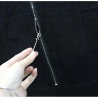 Chaqueta corta para mujer, novedad de 2023, chaleco vaquero con borlas, encaje blanco y negro con una hilera de botones, chaqueta sin mangas - details 12