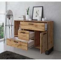 Mueble de Comedor Elegante Estilo Wind Madera Resistente Blanco/Cemento Longitud de 86x120x40cm - details 8