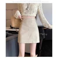 Falda midi popular de cuero negro y falda ajustada hasta la cintura - details 10