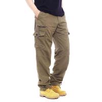 Pantalones cargo para hombre 100% algodón, cintura elástica, múltiples bolsillos, listos para aventuras al aire libre. - details 12