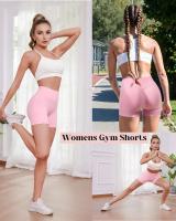 Mujeres sin costuras cintura baja acanalado Scrunch Bum gimnasio impacto Biker Yoga Fiess entrenamiento correr estiramiento atlético botín pantalones cortos - details 2