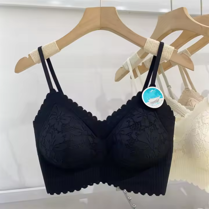 Sujetador Floral inalámbrico a prueba de golpes, ropa interior ajustada sin rastro, Push Up, pechos recogidos, ropa interior sin costuras antiflacidez para Yoga - 1