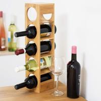 4 Botelleros Vino, Soportes Botellas, Estantes con 5 Baldas, Estanterías para Bebidas, Bambú, 53 x 14 x 12 cm - details 5