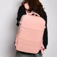 Mochila ligera para mujer, mochila escolar portátil de gran capacidad para estudiantes, mochila impermeable de viaje para ordenador portátil de color sólido - details 12
