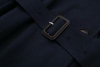 TRAFZA-Chaqueta larga de temperamento Retro para mujer, cortavientos elegante con cinturón, abrigo suelto de doble botonadura, moda de otoño - details 7