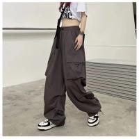 Pantalones de jogging casual para mujeres pantalones de cintura baja pantalones de pierna ancha de cuerda streetwear - details 1