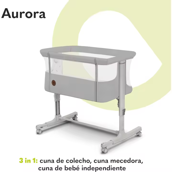 Cuna 3 en 1 Cuna Ergonómica Ajuste de Altura y Inclinación 4 Ruedas con Freno - 1