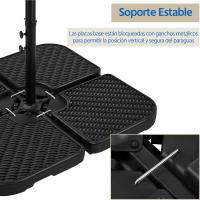 Soporte de Parasol Recargable Cuadrado 80kg de Arena/60L de Agua Total Diseño Trenzado - details 5
