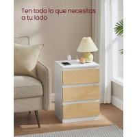 Mesita de Noche Moderna Blanca Nube LET631W14 Estación de Carga, Mesa Auxiliar con 3 Cajones, 2 Tomas AC, 2 Puertos USB - details 39