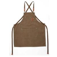 Delantal de trabajo genérico con bolsillos, ropa de trabajo de lona para restaurante, cocina, camarero, hombre y mujer - details 2