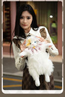 Muñeca muñeca de tela de felpa juguete cumpleañera explosión de la misma mochila de gato ragdoll simulada bolsa de gato gordito - details 35