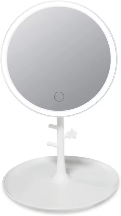 Espejo de Mesa Portátil con Luz LED Regenerable con Tacto Brillo Ajustable en 3 Colores - 1