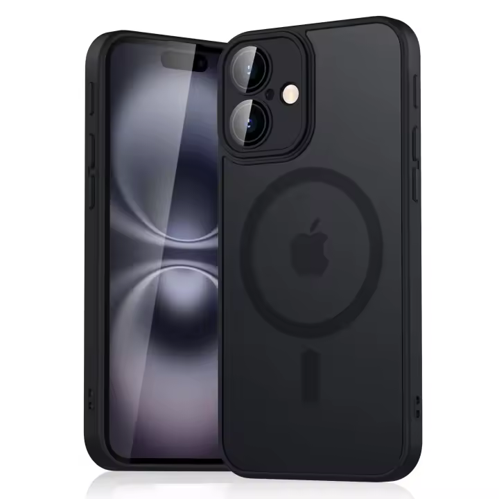 Funda magnética de lujo con armadura translúcida mate a prueba de golpes para iPhone 11 12 13 14 15 16 para cubierta de carga inalámbrica Magsafe - 1