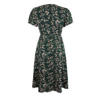 party beach Elegante cuello en V y manga corta hemian, floral de verano adecuado para vestido de mujer, manga, estampado, - details 26