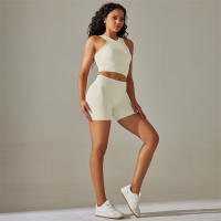 Camiseta Deportiva sin Costuras Conjunto de Gimnasio para Mujer Leggings de Yoga de Cintura Alta Traje de Fitness Type de Patrón Sólido Material Exterior y Lining de Poliéster Temporada Primavera/Verano - details 14