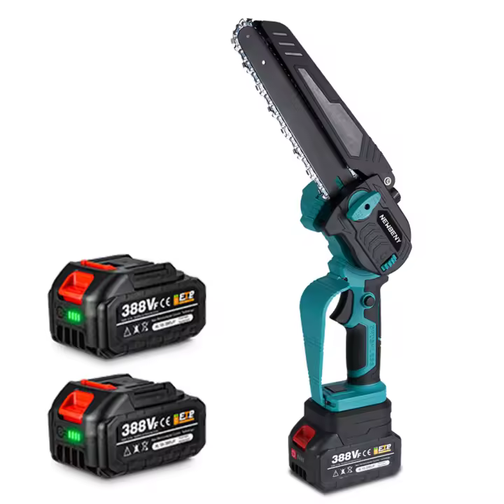 NEWBENY-Sierra eléctrica sin escobillas de 8 pulgadas, ángulo ajustable, inalámbrico, para carpintería, herramienta de poda de jardín para batería de 18V-21V - 1