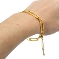 Pulsera de Acero Grande Golden Cat Pulsera de Enlace para Mujeres de 17 cm Acero Inoxidable - details 2