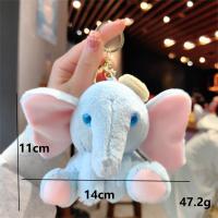 Lindo elefante dibujos animados botón llave muñeco de peluche llavero de coche - details 0