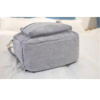 Mochila escolar de diseño de pana para mujer, bolso de hombro a rayas para adolescentes, bolsa de viaje - details 9
