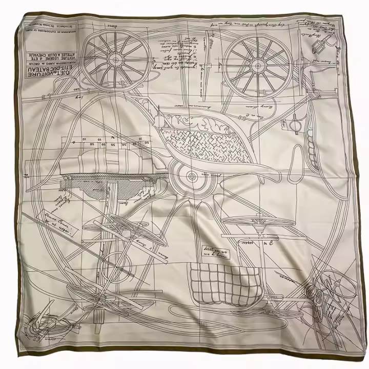 Pañuelo de seda para mujer, Bandana de estilo Vintage, para las cuatro estaciones, 90x90cm, novedad - 1