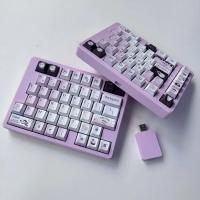 Jin75 Teclado Inalámbrico Modo Único 2.4G Dongle Color Rosa Morado y Negro Teclado Mecánico Personalizable con Intercambio Térmico VIAL Color Rosa Accesorios para Teclado DIY Juego de Teclado. - details 11