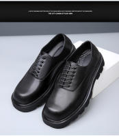 Tendencia de diseño de nicho de suela gruesa de alta gama, zapatos de cuero casuales de punta cuadrada transpirables y aumentados - details 16
