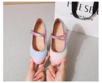 Zapatos de cuero de tacón alto de princesa para niñas, zapatos de boda de primavera y otoño, lentejuelas brillantes, zapatos individuales de baile para niños, moda - details 5
