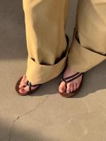 Chanclas planas, zapatos para mujer, ropa de verano, nuevo diseño de nicho casual, playa, vacaciones, sandalias con punta abierta. - details 30