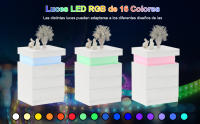 Rcynview  Mesa de Noche con Luz LED Madera, Suave, 16 Colores Ajustables, Enmontaje Requerido, Muebles y Organización - details 3
