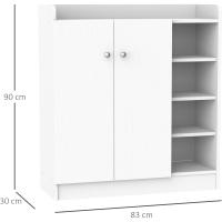 Mueble Zapatero de 2 Puertas Zapatero Estrecho con Estantes Ajustables para 12 Pares de Zapatos - details 4