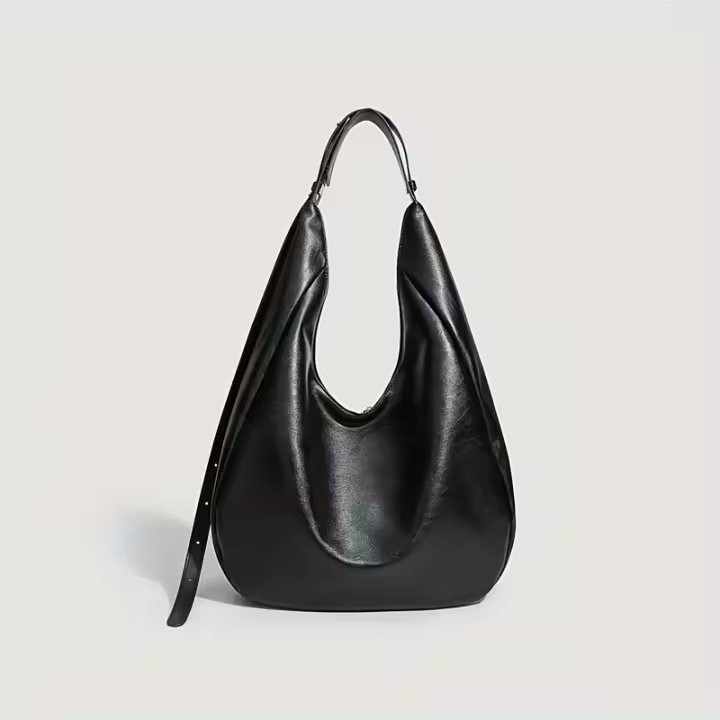 Bolso vintage para mujer, correa ajustable para el hombro, bolso blanco minimalista de gran capacidad para el trabajo, salidas informales - 1