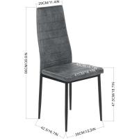 Sillas de Comedor Juego de 4 Sillas de Metal para Cocina, Silla de Mesa Comoda Silla con Asiento Tapizado, Negro - details 93