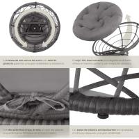 Muebles Jardín Exterior Resistentes a Intemperie, Sillón para Conjunto Jardín Exterior, Cojín Grande y Mullido, Altura Ajustable - Gris - details 4
