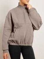 Otoño Invierno nueva moda sudadera Casual mujer bolsillo pulóver cuello alto manga larga Top - details 23