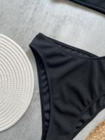 Traje de Baño de Una Pieza de Corte Alto Traje de Baño Liso de Hombro Único para Mujeres - details 6