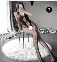 Lencería Sexy para mujer, medias de cuerpo completo, ropa de malla exótica, mono transparente, juguetes de peluche con entrepierna abierta, TRE para mujer y - details 19