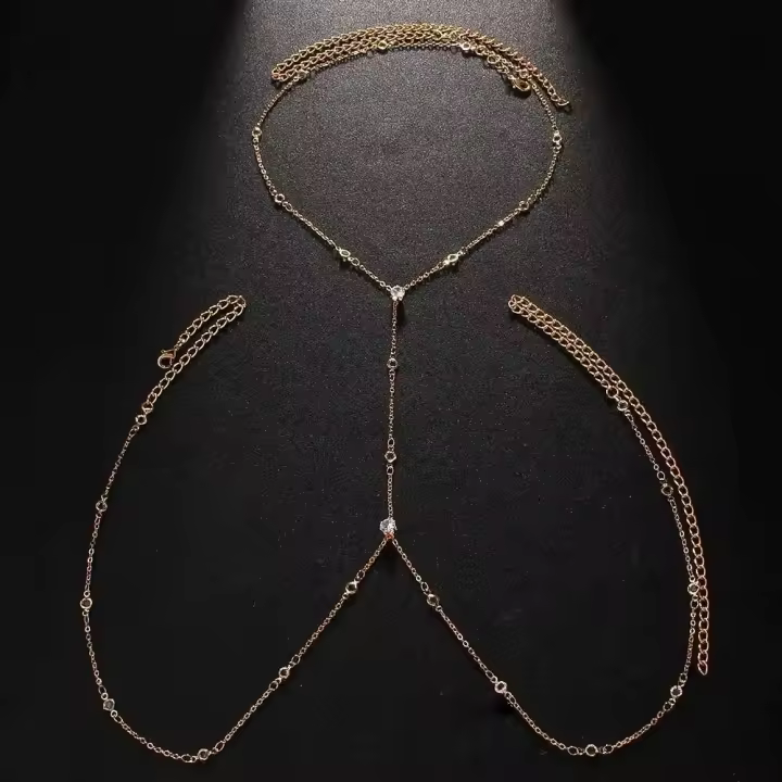 Joyería de Cuerpo Stonefans Simple Cruz Moda de Playa de Verano con Cadena de Pecho y Collar - 1