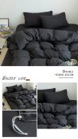 Juego de Ropa de Cama Negra para Niños y Niñas Algodón Lavado Funda de Edredón Sencillo Moda Sábana y Funda de Almohada para Habitación - details 17