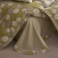 Svetanya Juego de Ropa de Cama con Diseño Floral Pastoral en Amarillo y Morado Tamaño Queen y King Algodón Egipcio Ajustable - details 37