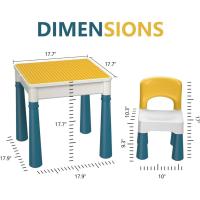 Infantil, Mesa de Actividades Construccion y Silla con 128 Piezas Juguetes de Creativos Grandes Clásicos para Niñas, Rosa - details 14