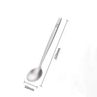 Cuchara de titanio, villa para acampar al aire libre, picnic, comida, arroz, sopa, mango largo, TI5206 - details 1