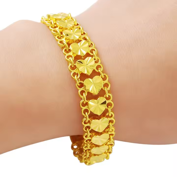 Pulsera de Corazón de Oro 24K Diseño de Joyería Fina para Hombres y Mujeres Regalo de Joyería - 1