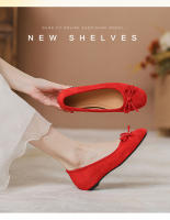 Zapatos de ballet Gamuza francesa Boca Ligera Solo 2025, nuevos, suela suave, fondo plano, punta redonda, arco un pedal. - details 1