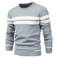 Nueva Suéter De Otoño Para Hombre Con Cuello Redondo Y Mangas Largas Patchwork Caliente Y Delgado Moda Casual Ropa De Hombre - details 2