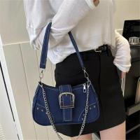 Bolso Retro Simple para axila, bolso de hombro informal de tendencia a la moda, bolso cruzado con textura informal de lona para mujer - details 8